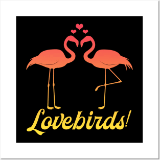 Flamingos in Love Posters and Art